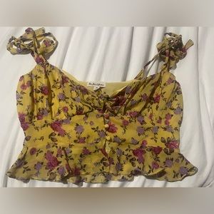 floral button up cropped tank top